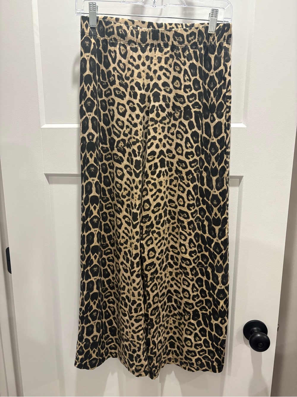 Wanderlust Leopard-Print Wide Leg Pants in Black and Tan